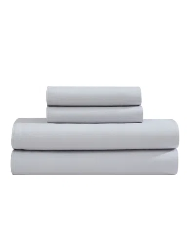 Calvin Klein Naturals Solid Cotton Tencel 4 Piece Sheet Set, King In Light Blue