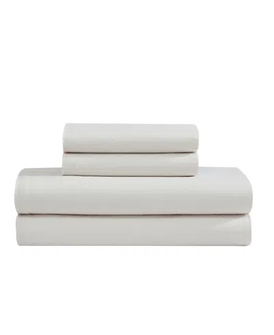 Calvin Klein Naturals Solid Cotton Tencel 4 Piece Sheet Set, Queen In White