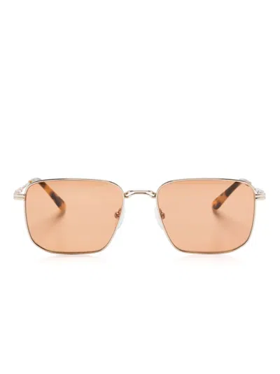 Calvin Klein Navigator-frame Sunglasses In Gold