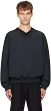 Calvin Klein Navy Double V-neck Sweatshirt In Vulcan