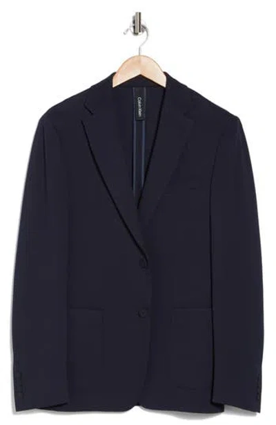Calvin Klein Navy Solid Notch Lapel Sport Coat