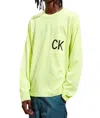 Calvin Klein Neon Long Sleeve Shirt In Safety Yellow In Yellow