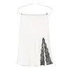 Calvin Klein Lace-insert Slit Skirt In White