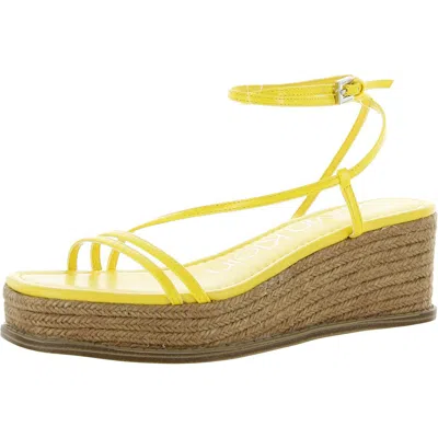 Calvin Klein Neve Womens Comfort Insole Wedges Platform Sandals In Yellow