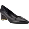 Calvin Klein Nita Womens Leather Slip On Pointed Toe Heels In Black Leather