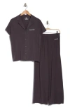 Calvin Klein Notch Collar Knit Pajamas In 5dg Ashford Gre
