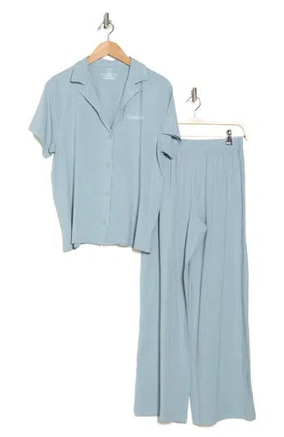 Calvin Klein Notch Collar Knit Pajamas In Cya Arona