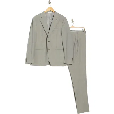 Calvin Klein Notch Lapel Wool Blend Suit In Gray
