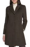 Calvin Klein Notch Wool Blend Coat In Brown