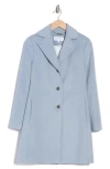 Calvin Klein Notch Wool Blend Coat In Chambray