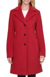 Calvin Klein Notch Wool Blend Coat In Red Velvet