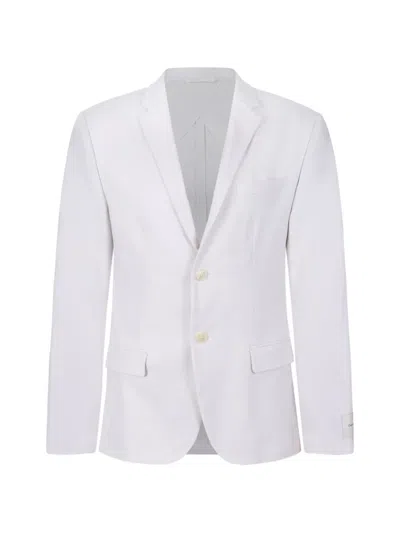 Calvin Klein Notched-lapel Single-breasted Blazer In White