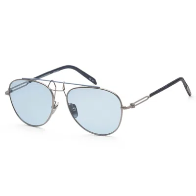 Calvin Klein Nyc Unisex 55 Mm Silver Sunglasses In Blue