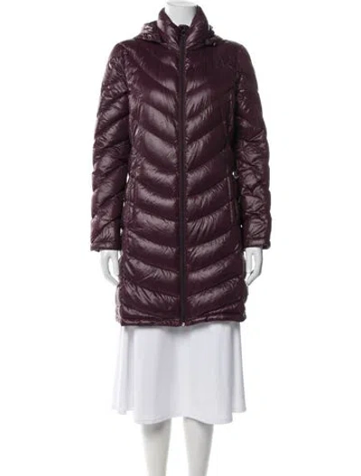 Pre-owned Calvin Klein Nylon Down Coat In Purple