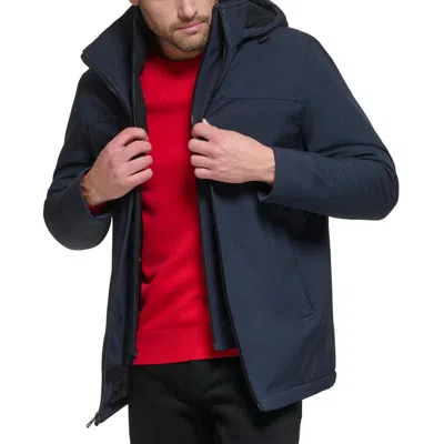 Calvin Klein Obama Mens Lined Polyester Parka Coat In Blue