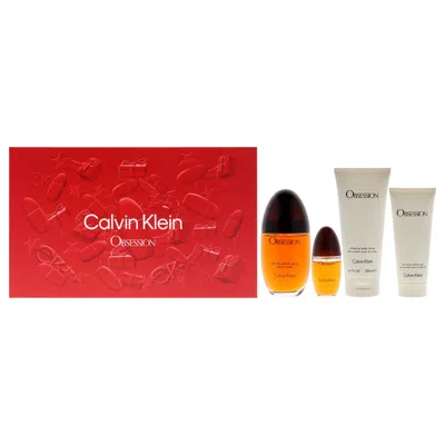 Calvin Klein Obsession By  For Women - 4 Pc Gift Set 3.3oz Edp Spray, 0.5oz Edp Spray, 3.4oz Shower G In Multi