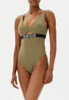 Calvin Klein One Piece Fashion Fit Swimsuit In Green