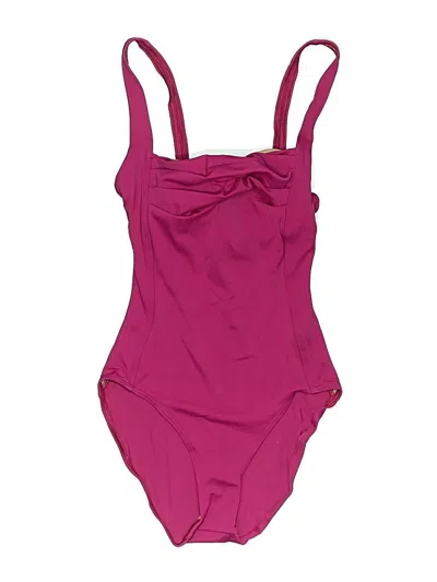 Pre-owned Calvin Klein One Piece Swimsuit In Burgundy