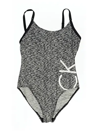 Pre-owned Calvin Klein One Piece Swimsuit In Silver