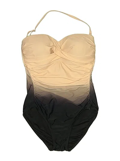 Pre-owned Calvin Klein One Piece Swimsuit In Tan