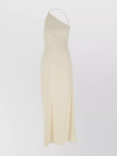Calvin Klein One Shoulder Long Length Cady Dress In Neutral