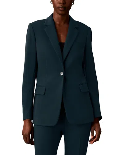 Calvin Klein One-button Notch Collar Jacket In Blue