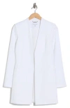 Calvin Klein Open Front Roll Sleeve Blazer In White