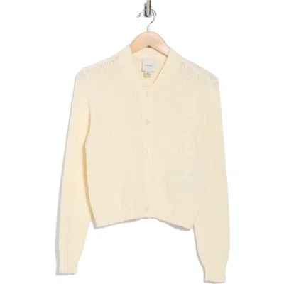 Calvin Klein Open Stitch Cotton Blend Cardigan In White