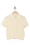 Calvin Klein Open Stitch Cotton Blend Polo In Neutral