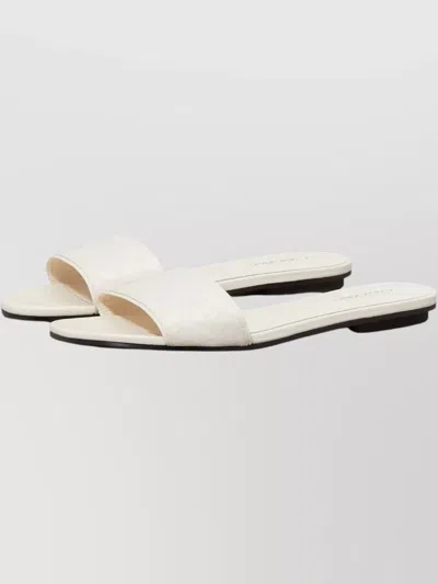 Calvin Klein Open Toe Flat Slide Sandals In Neutral