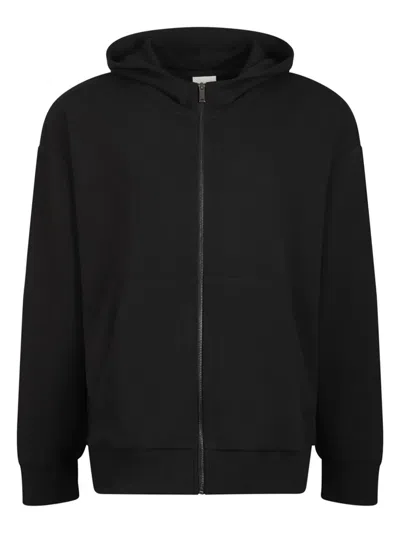 Calvin Klein Organic Cotton Zip-up Hoodie In Black