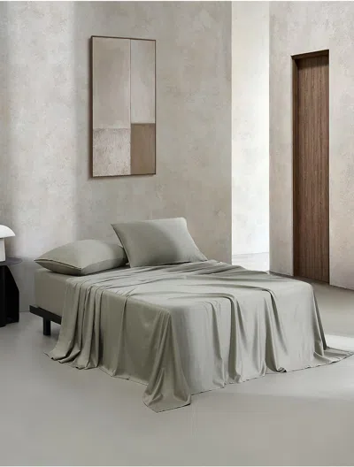 Calvin Klein Organic Earth Cotton Sateen Sheet Set In Gray