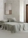 Calvin Klein Organic Earth Cotton Sateen Sheet Set In Dusty Olive