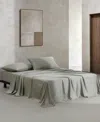Calvin Klein Organic Earth Cotton Sateen Sheet Set In Dusty Olive