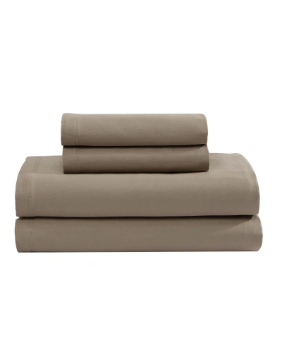 Calvin Klein Earth 300 Thread Count 100% Cotton Sateen 4-pc. Sheet Set, Queen In Light Brown