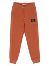 Calvin Klein Ottoman Logo-patch Track Pants In 橘色