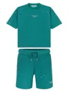 Calvin Klein Ottoman Relaxed Shorts And T-shirt In Blue