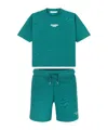 Calvin Klein Ottoman Relaxed Shorts And T-shirt In Green