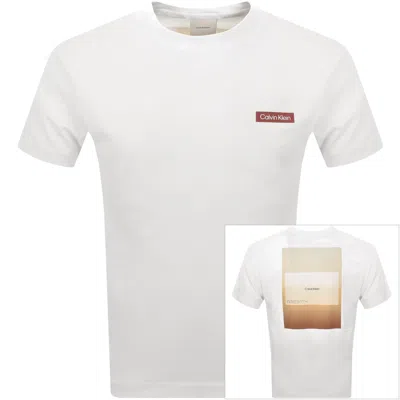 Calvin Klein Overlay Print T Shirt White