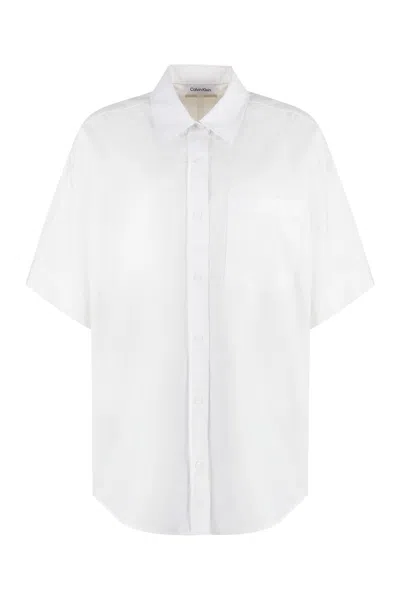 Calvin Klein Oversize Shirt In Bianco
