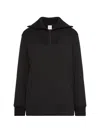 Calvin Klein Oversized Zip-collar Sweatshirt In Black