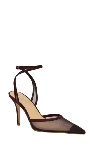 Calvin Klein Ozala Ankle Strap Pump In Burgundy