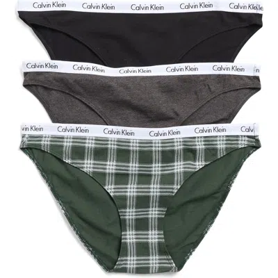 Calvin Klein Pack Of 3 Assorted Bikinis In Black