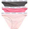 Calvin Klein Pack Of 3 Assorted Bikinis In Multi