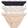 Calvin Klein Pack Of 3 Assorted Bikinis In Multi