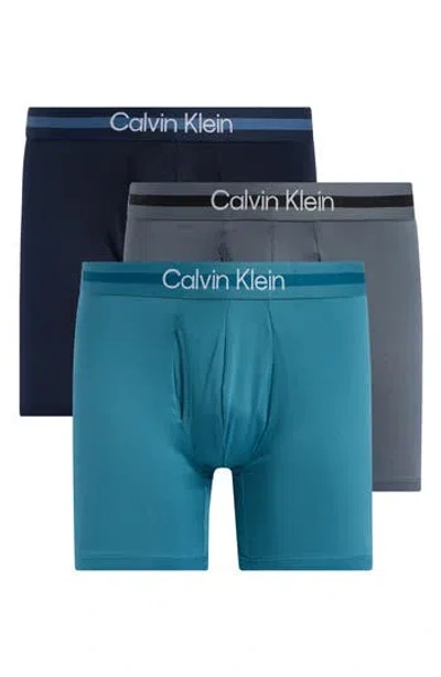 Calvin Klein Pack Of 3 Microfiber Boxer Briefs In Multi