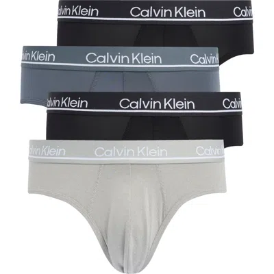 Calvin Klein Pack Of 4 Hipster Briefs In Black