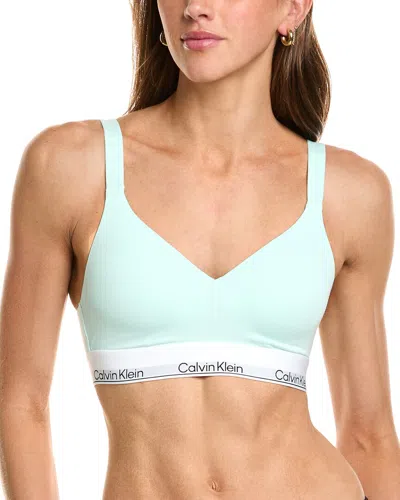 Calvin Klein Padded Bralette In Blue