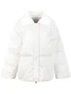 Calvin Klein Padded High Collar Long Sleeves Quilted Coat In White