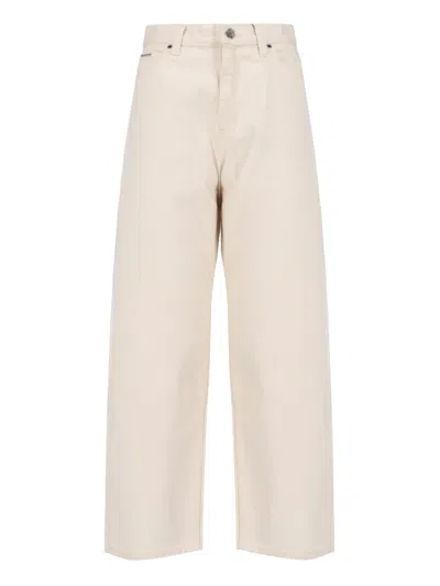 Calvin Klein Palazzo Jeans In Cream